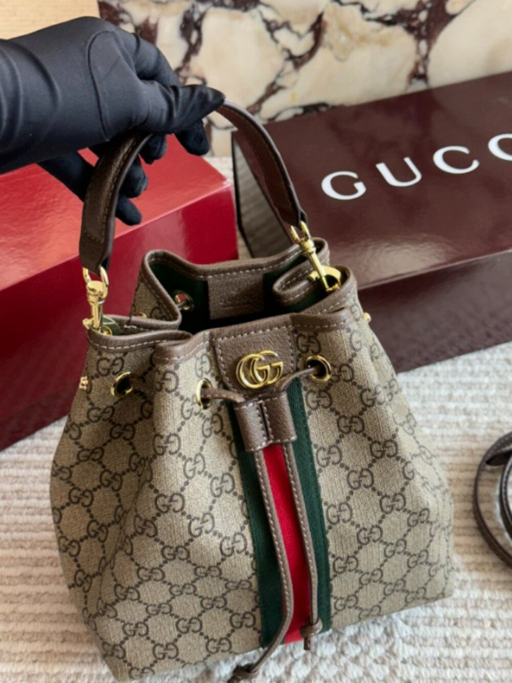Gucci. Ophidia Drawstring Handbag